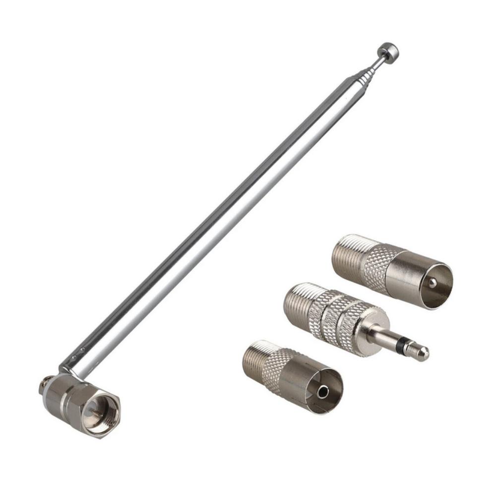 

F Type 7120 Telescopic Aerial Antenna 75 Ohm with TV / 3.5 Adapter For Radio FM