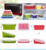Silikon Faltbare Bento Aufbewahrung Lunch Lebensmittelbehälter Box für Mikrowelle, Gefrierschrank, Spülmaschinenfest, BPA-frei, 4er Set