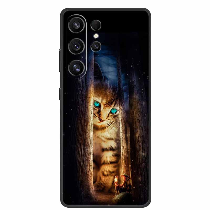 For Samsung Galaxy S26 Ultra Case Bumper Starry Sky Soft Silicone TPU Back Cover for Samsung S26 Ultra Phone Case Cute Cat Cover