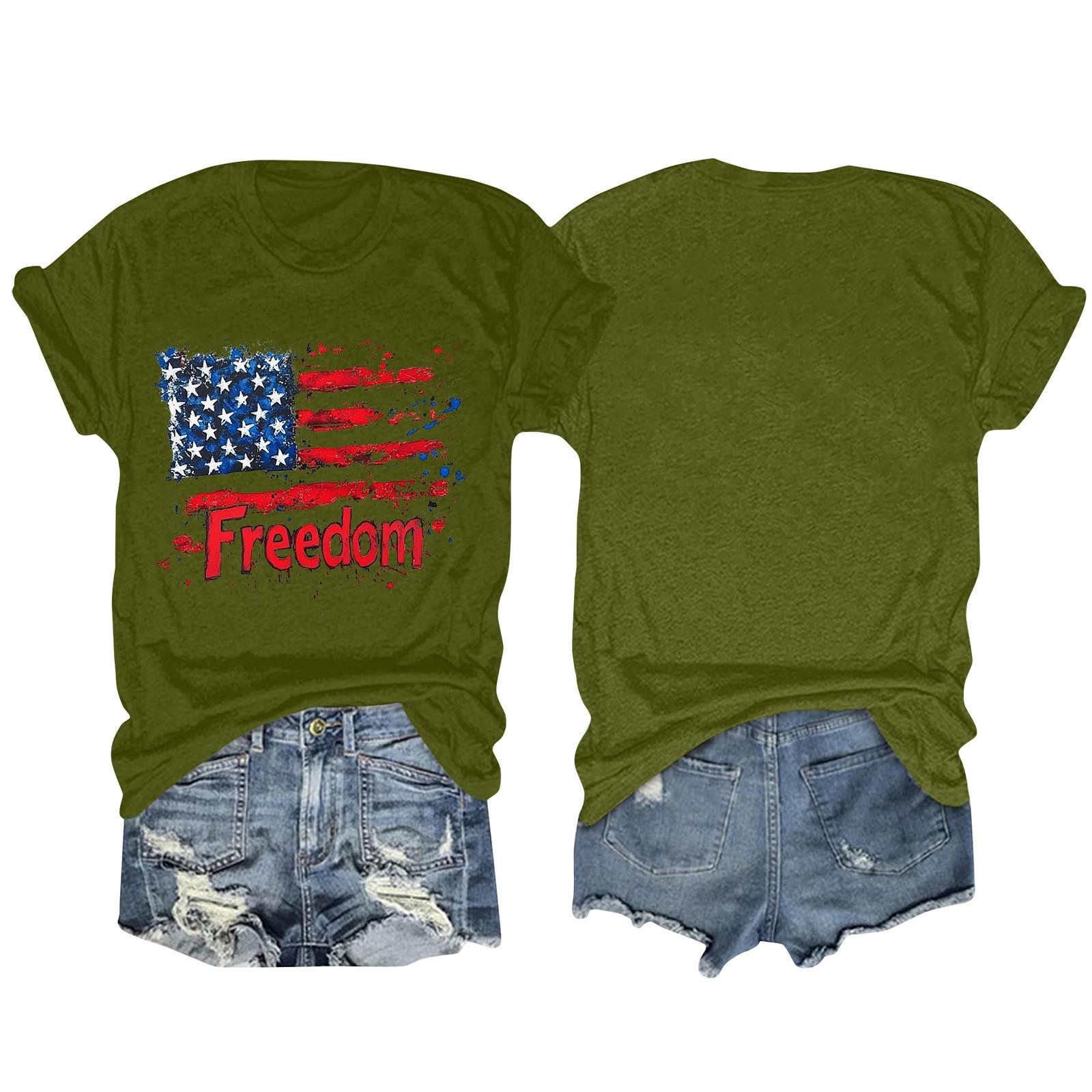 Women s Fashion Plus Size Vintage LA Print Casual Short-Sleeved Top L