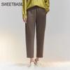Sweet Basil Women's Cropped Straight-Leg Carrot Fit Casual Pants