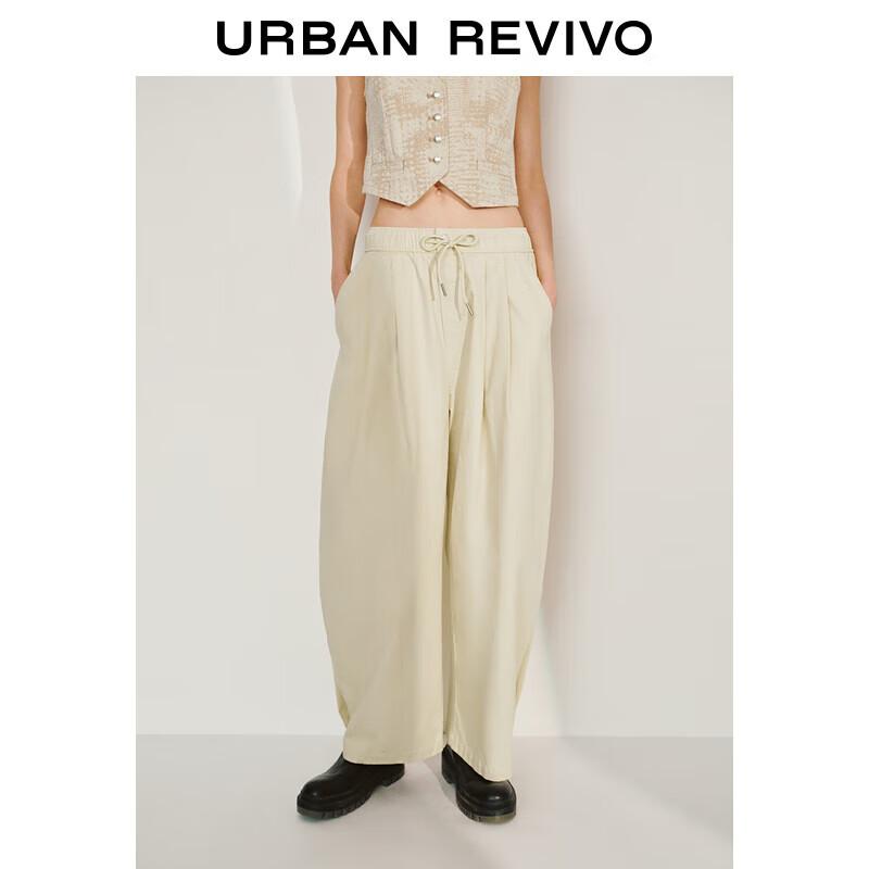 UR Women s Solid Drawstring Elastic Waist Tapered Pants L