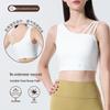 Women's Fixed Cup Straps Yoga Camisole - Padded Sports Top for Outdoor Pilates and Fitness