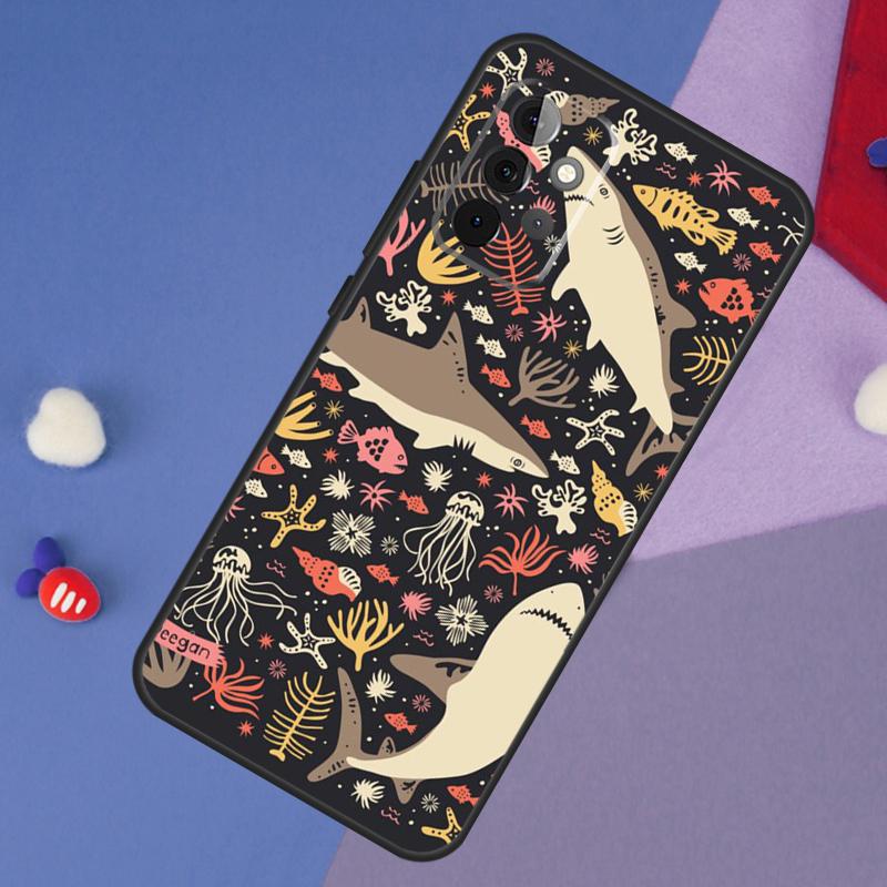 Ocean Shark Tooth Fish Case For Samsung Galaxy A55 A35 A32 A12 A22 A52 A06 A54 A34 A14 A56 A36 A26 A16 A13 A53 A15