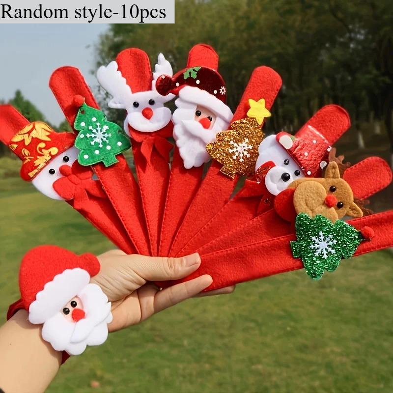 10/20pcs Bracelets Featuring Santa, Snowman, Reindeer Designs. Perfect for Holiday Decorations and Accessories, Party Supplies