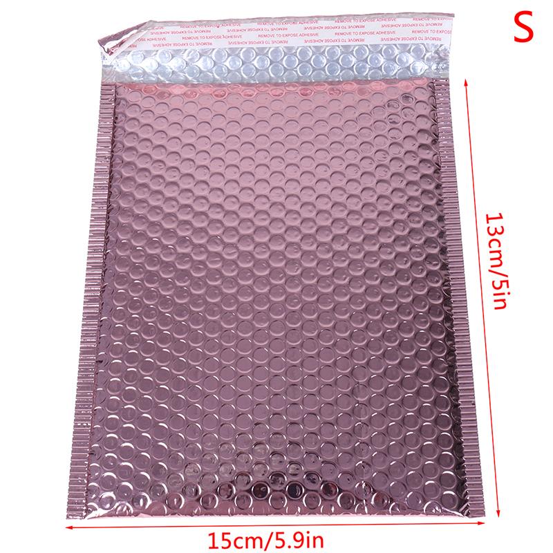 10 selbstklebende Luftpolsterumschläge aus Poly-Metall in Roségold