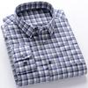 Men's Plaid Long Sleeve 100% Cotton Flannel Shirt with Chest Pocket, Autumn Winter Comfortable Casual Button Down Shirts