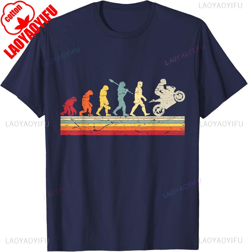 Evolution of The HuUnisex Biker Vintage Biker TShirt Camiseta Hombre Vintage Fashion Regular Shortsleeved Shirt Summer Cotton Tee