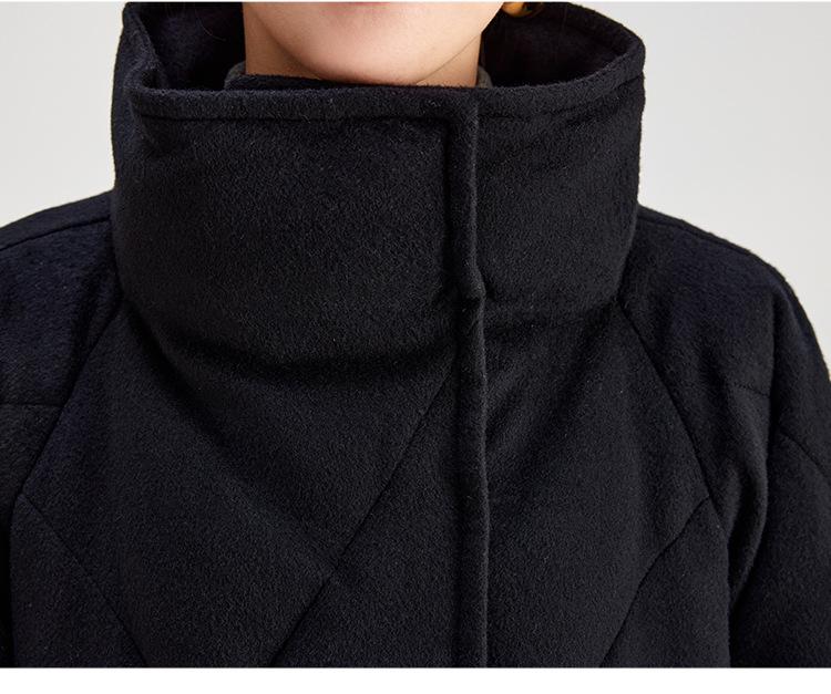 Women's Winter Retro Diamond Pattern Goose Down Coat with Stand-Up Collar - Casual & Warm Loose Style
