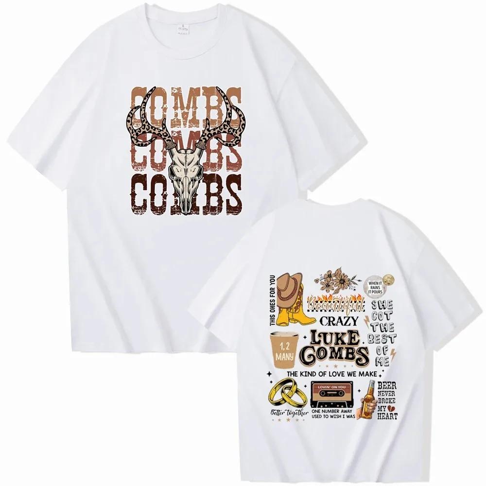 

Западные футболки с кантри-музыкой Люка Комбса для мужчин и женщин, Харадзюку, с круглым вырезом, с коротким рукавом, аниме-футболки, подарок для фанатов 4XL