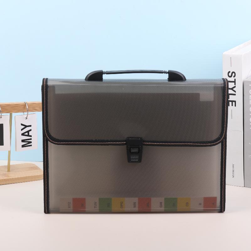 Large Plastic Data Document Bag Pocket Storage Capacity Waterproof File Transparent Folder Press Button Office Supplies