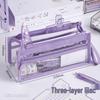 High-Capacity Transparent Pencil Case for Exams, Multipurpose Makeup Bag, Convenient Stationery Organizer