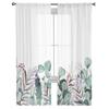 Pastoral Style Flowers And Eucalyptus Trees Sheer Curtains Bedroom Living Room Voile Window Curtains Tulle Curtains for Kid Room