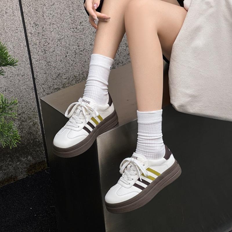 Leather little white shoes women's autumn new thick-soled heightening fashionable versatile light leisure sports