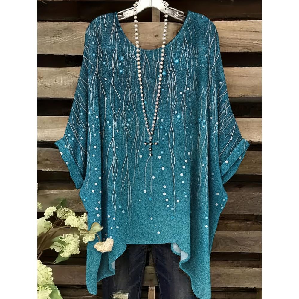 Modne koszulki z gradientem dla kobiet Lato Prosta koszulka z gradientem z nieregularnym dołem z okrągłym dekoltem i krótkim rękawem Wszechstranna odzież damska