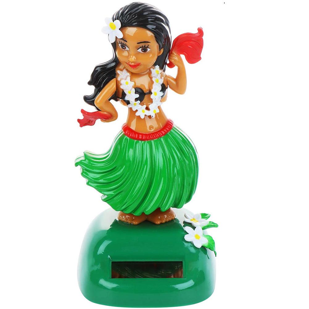 Solar Hawaiian Dance Figure Car Dashboard Toy Lovely With Solar Panel Shaking Head Doll Dancing Figure Toy For Bedroom Family