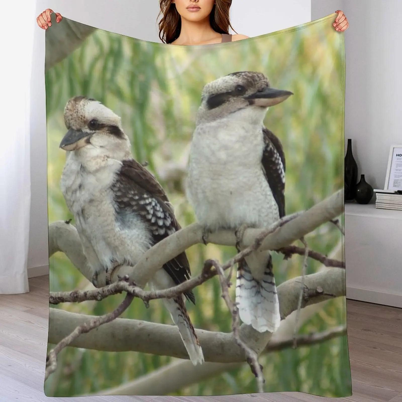 Kookaburra sits in the old gum tree Throw Blanket Cozy Microfiber Throw Blanket for Home Bedroom 102x76cm(40x30in)