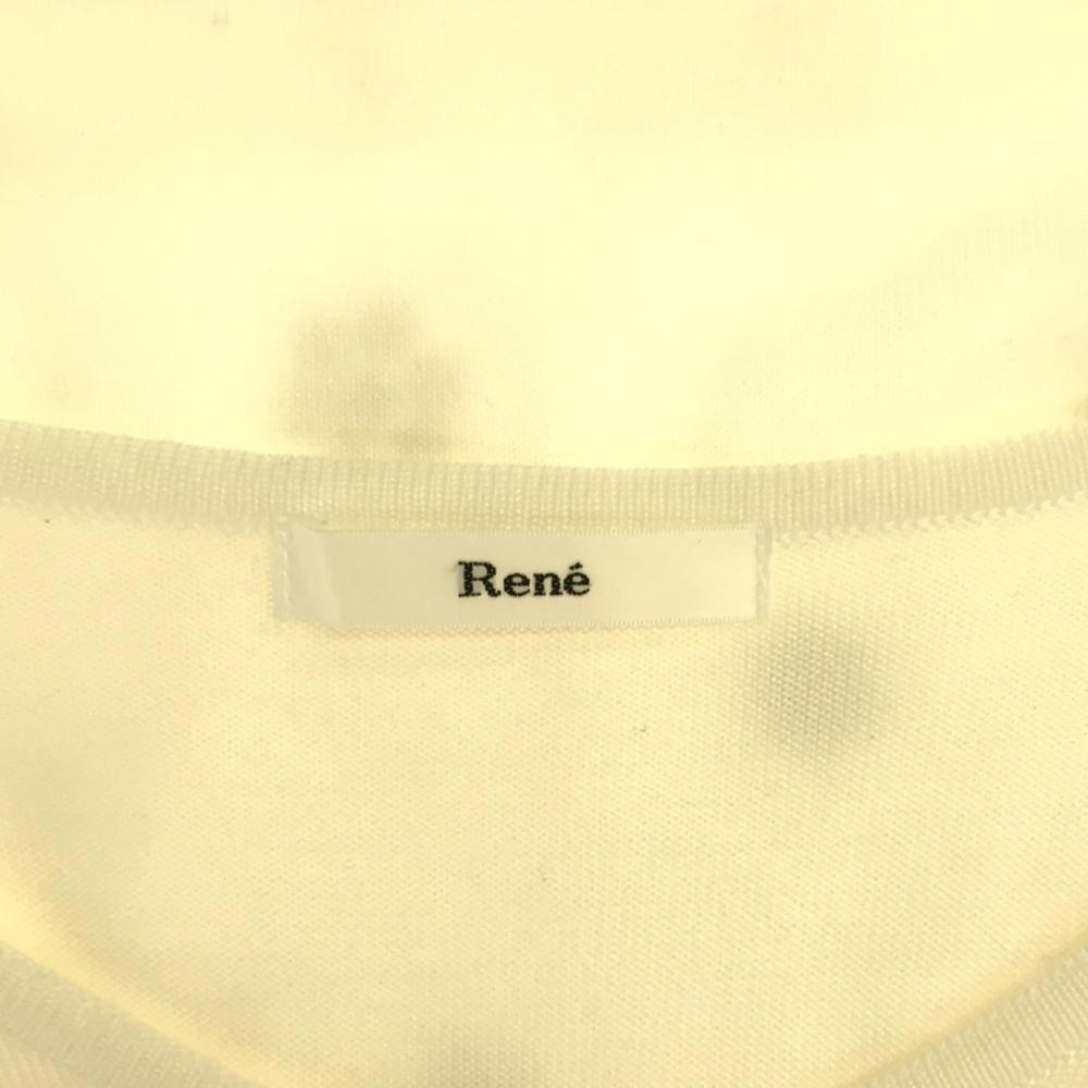 Rene Made In Japan Long Sleeve Balloon Sleeves V-neck Sweater Knit Beads Women Used