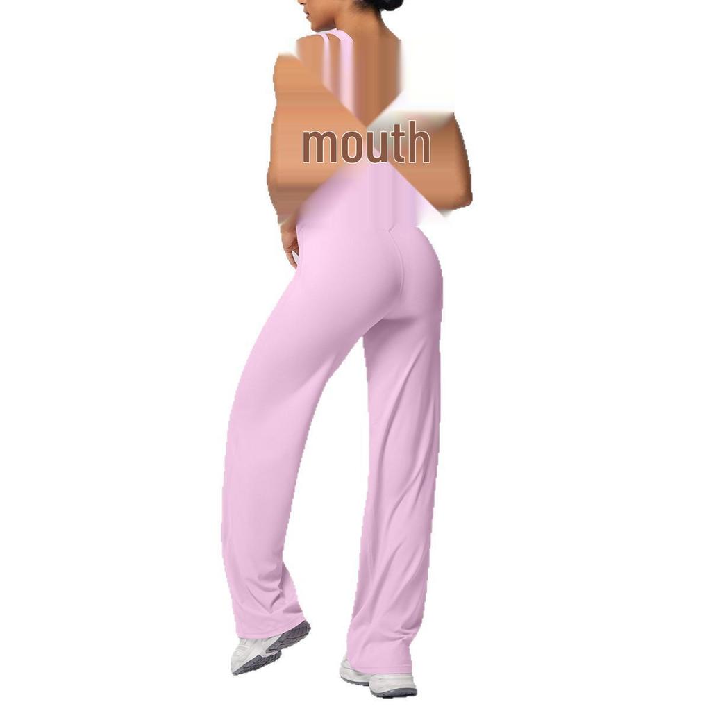 Cloud-Like Casual High Waist Yoga Set - Women's Sporty Wide Leg Fitness Wear