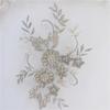 1Pcs Golden Silver Lace Applique Beads Neckline Collar Appliques Embroidery Lace Trim Fabric Cloth Sewing Patchwork