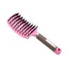 Curved Paddle Hair Brush with Boar Bristles Anti Static Detangling Styling Brush for Straight and Curly Hair Plastic Handle Nine Row Massage Comb