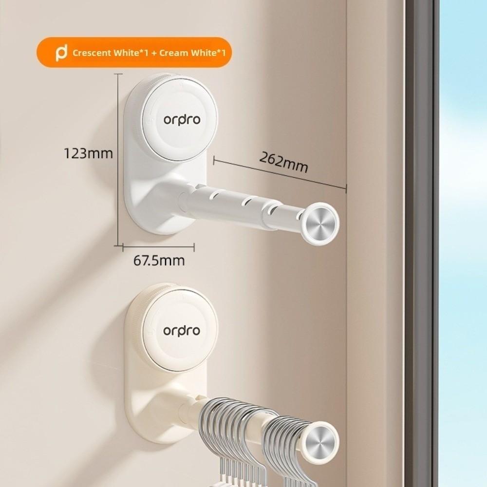 Adjustable Length Clothes Hanger Organizer Suction Cup Installation Balcony Hanging Rack  Window