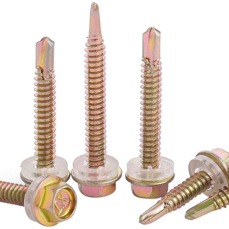 Förzinkad sexkantig självborrande skruv för färgstålplåt