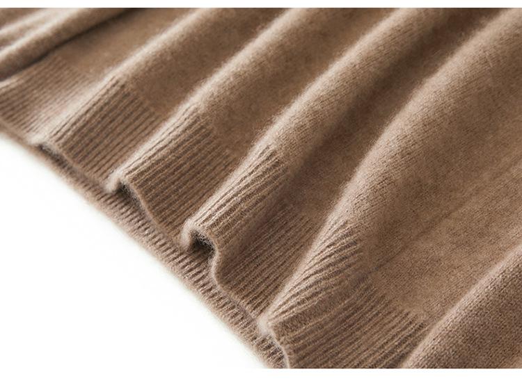 Women's Autumn Winter Cashmere V-Neck Raglan Sleeve Thick Knit Sweater