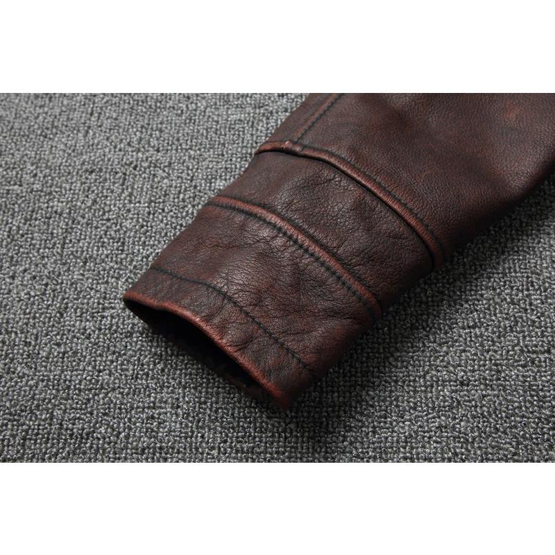 Chinese Size Men Cowhide Coat Vintage Men Leather Jacket Genuine Leather Clothes Men's Winter Jacket Motorcycle Biker Jackets