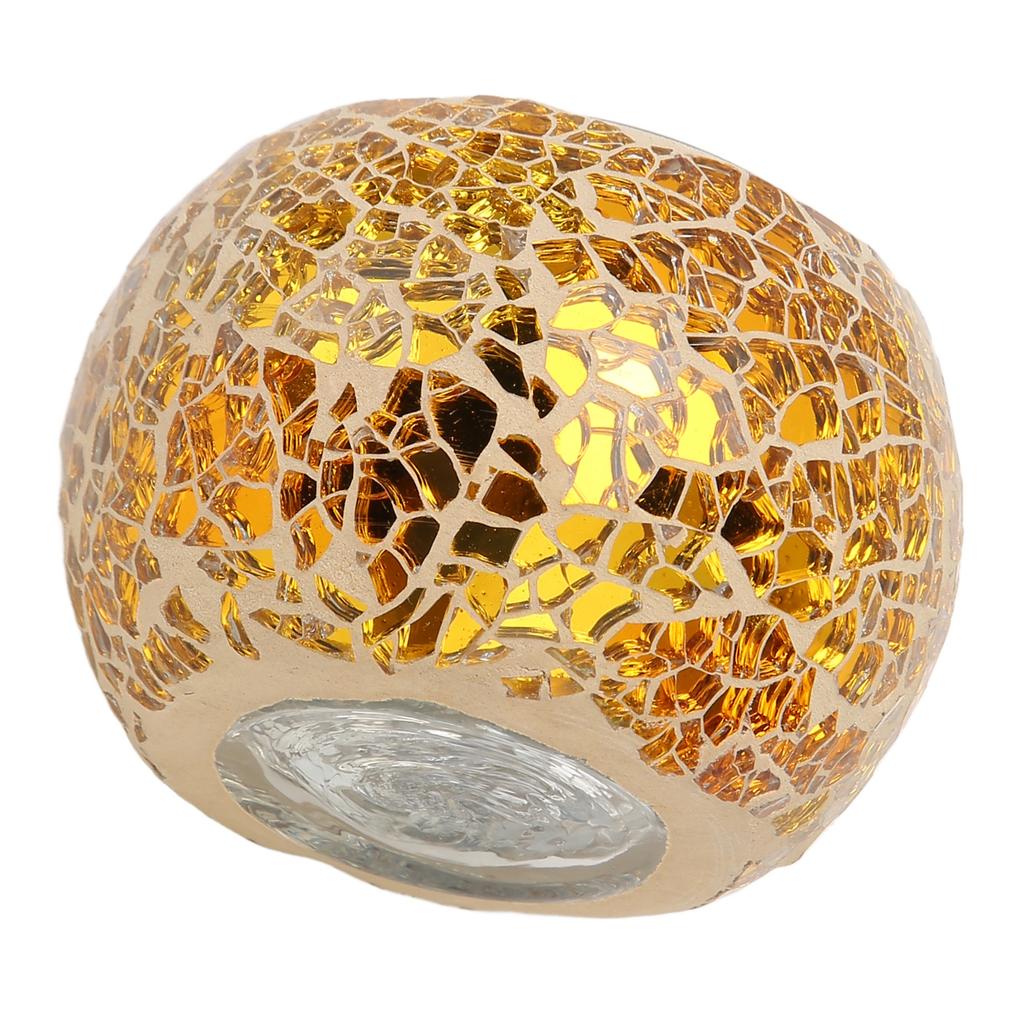 Mosaic Candle Holder Glass Candle Holder Gold Romantic Ambience Practical Beautiful Exquisite for Dining Table Decoration