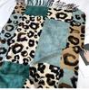 Fular față-verso cu imprimeu leopard, cu senzație de cașmir și ciucuri - Încălzitor de gât de toamnă/iarnă pentru femei
