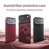 True Aramid Carbon Fiber Pattern Business Phone Case For IPhone 17 Pro Max Air Enhanced For MagSafe Ring Holder Protective Cover