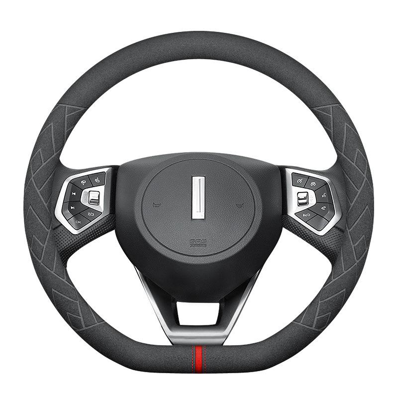 Suede Steering Wheel Cover for WEY Weipai VV5 VV6 VV7GT, Tank 300 - Genuine Leather Grip