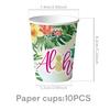 Hawaii Flamingo Summer Party Paper Tableware Set: Plates, Cups, Napkins, Tablecloth, Cutlery