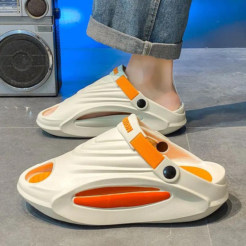 Anti-slip Men's Shoe Platform Beach Elegant 2025 Slides Fun Pvc Summer Sale Eva Cheap Shoes Liquidation Y2k Male Slipper