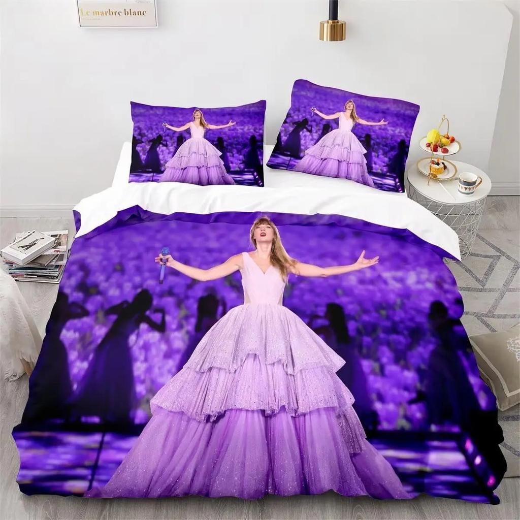 US Female Singer Bedding Set T-Taylor S-Swift Duvet Cover Set for Teens Adults Microfiber Single Double Quilt Cover