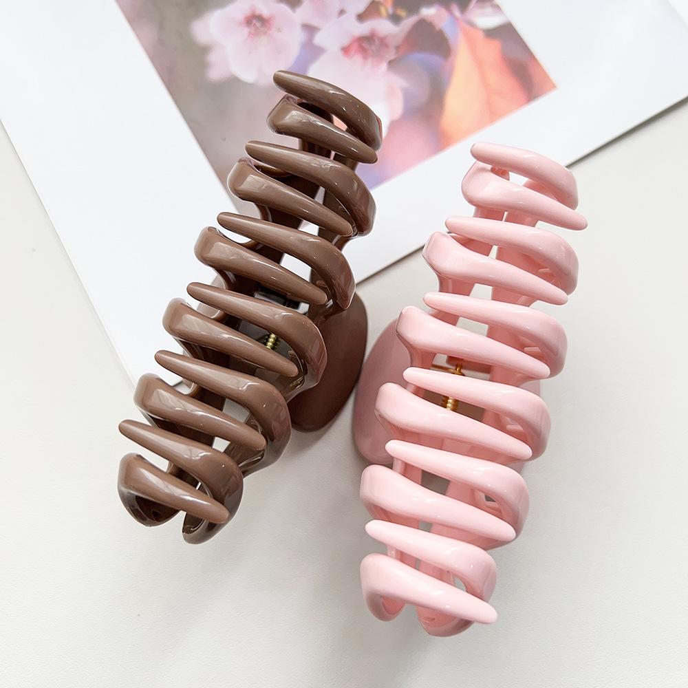 New Trendy ABS Colored Pumpkin Hair Claw High End Shark Clip Ins Fashion Hair Clip For Thick Hair Styling Hair Accessories