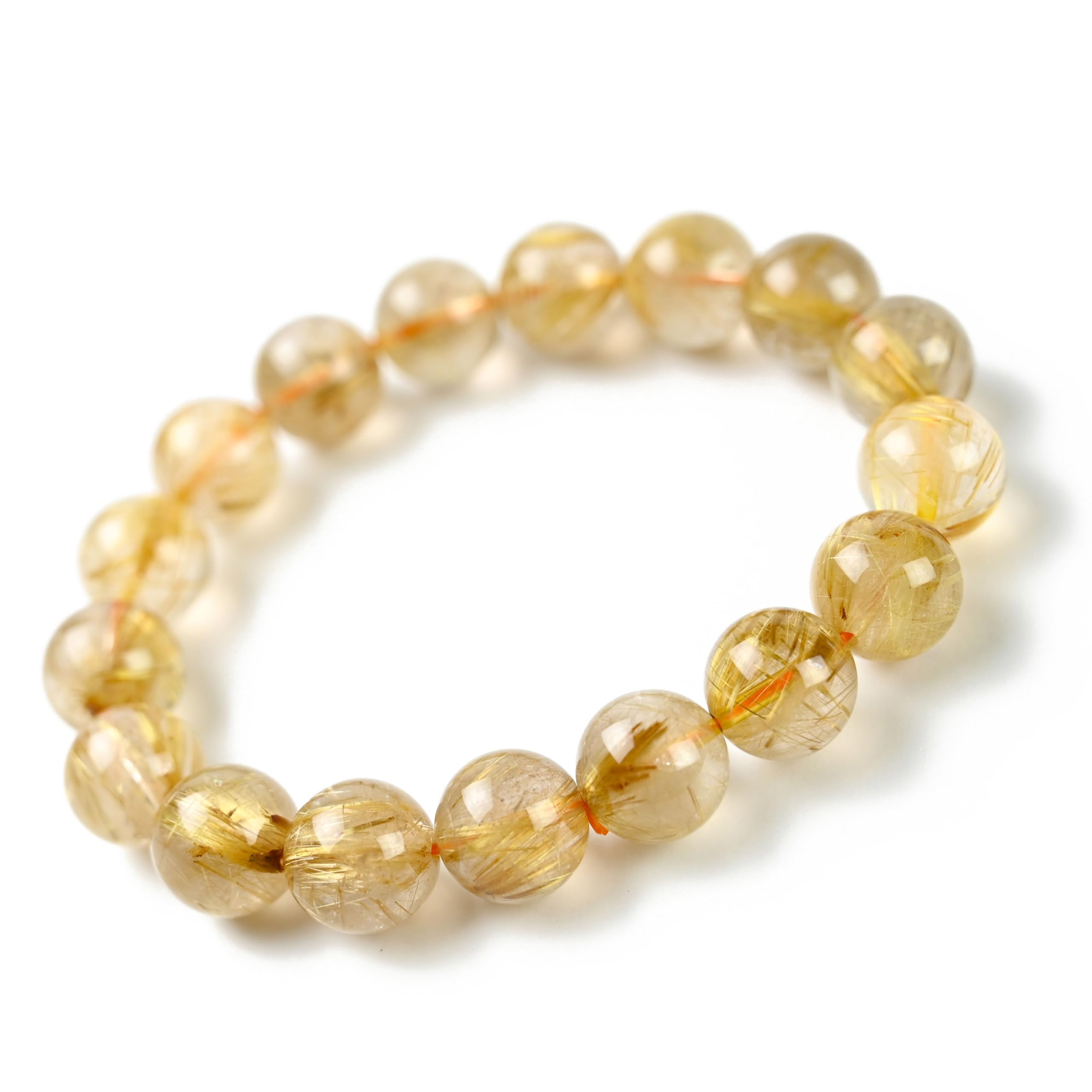 

Jewelry Town Shosenkyo Rutilated Quartz 13mm 18cm Inner Power Stone for Good Fortune and Career [Eigado] Bracelet, Beads, Diameter, золотий