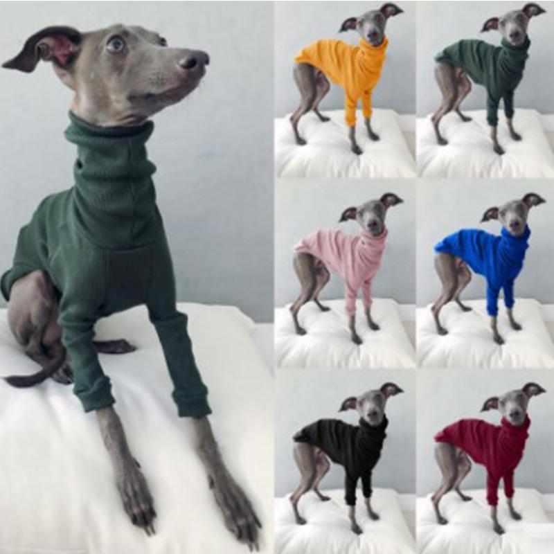 Baumwolle Rollkragen Garn Haustier Hund Kleidung Zweibeiner Greyhound Whippet Dobermann Jacke Komfort Pyjama Frühling Sommer Haustier Mantel 5XL