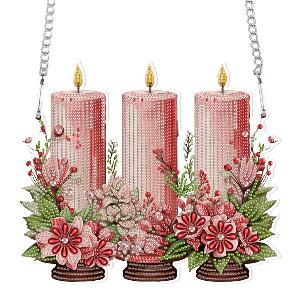 Acryl Sonderform Weihnachts-Thema 5D DIY Diamantkunst Hängedekorationen Strass Diamantkunst Fensteranhänger Heimdeko