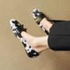 Fashion 2025 New Size 34-40 New Spring Autumn Women Pumps Round Toe Chunky Horsehair Leopard Shoes Concise Flats Comfortable Black Soft