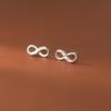 Beixi S925 Sterling Silver Diamond-Inlaid 8-Shaped Korean Style Women's Earrings