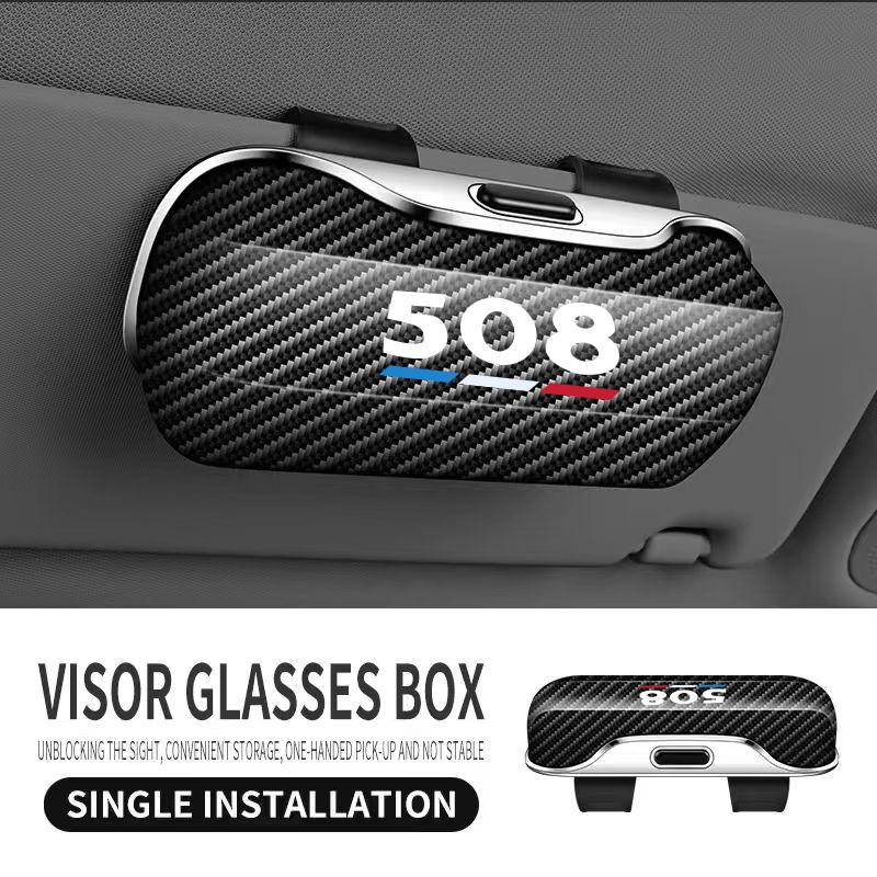 Car Glasses Box Sunglasses Holder For Peugeot 207 307 308 407 408 3008 5008 Citroen C2 C3 C4 C5 C6 Auto Sun Visor Eyeglass Case