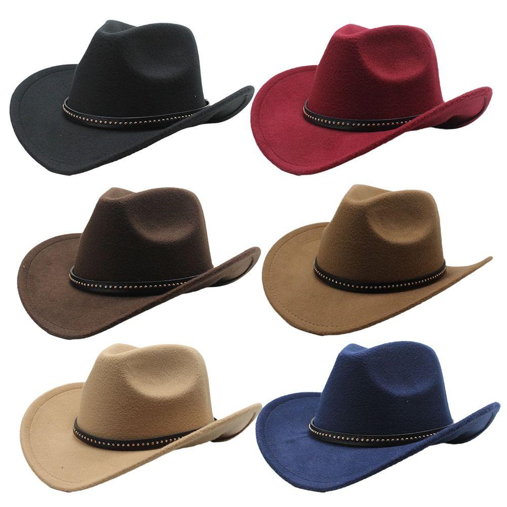 Felt Cowboy Hat Wide Brim Party Cosplay Hat Classic Jazz Hat