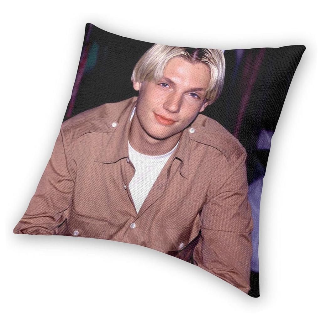 Backstreet Boys Nick Carter Kissenbezug Polyester Leinen Samt Bedruckt Reißverschluss Dekoration Kissenhülle Sofakissenbezug