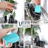 Kitchen Dishwashing Liquid Dispenser Sponge Container Scourer Black for Sink