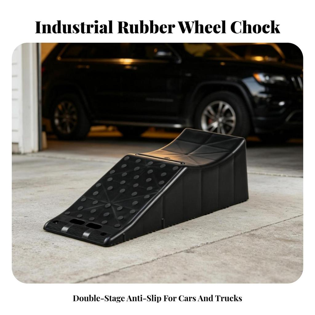 Automotive Wheel Chock Portable Triangular Wedge Impact-Resistant