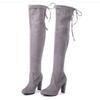 New Women Boot Fashion Suede Women Over The Knee Boot Lace Up Sexy High Heels Shoes Woman Slim Thigh High boot Women fr5