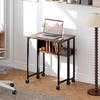 63 Cm Drop Leaf Writing Work Desk - Rustic Brown