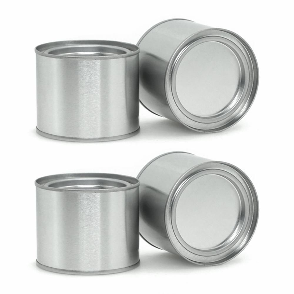 4Pcs/Set Portable Multipurpose Round Mini Seal Metal Tea Can Tinplate Stretch Candle Can Canisters Candy Jar Aromatherapy Box